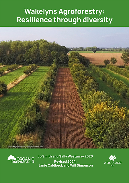 Wakelyns booklet front cover with aerial photo of the agroforestry system