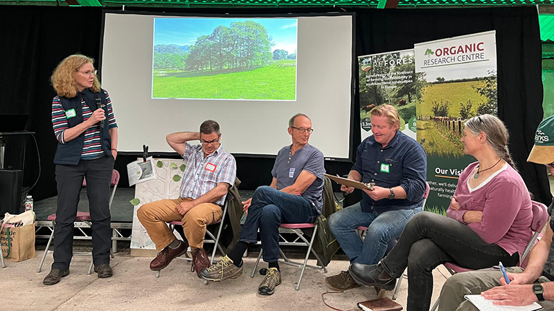 Julia Cooper leading a session at Carbon Calling on ‘Trees and Livestock: a balancing act’