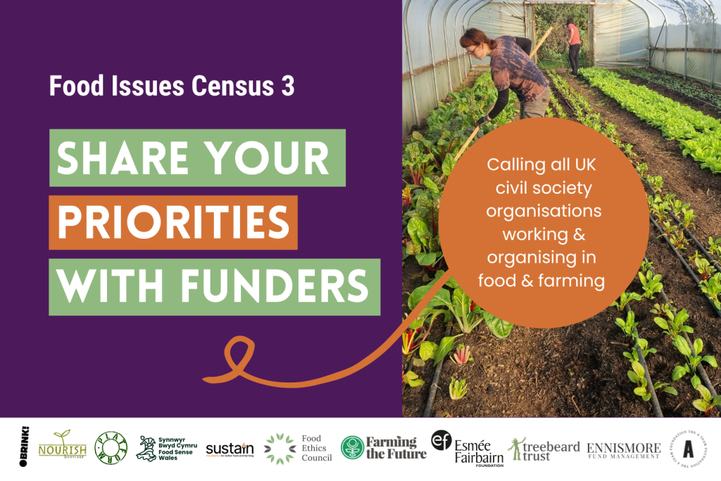 Poster for the Census campaign  with photo of workers in a polytunnel