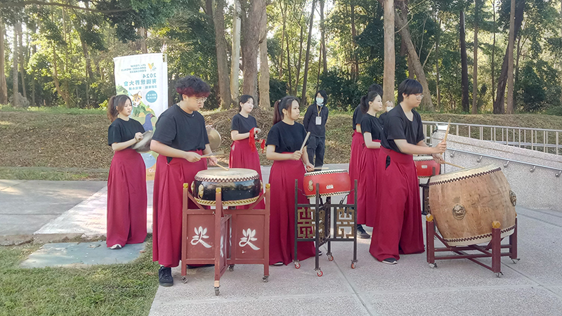 Group of drummers performing outside